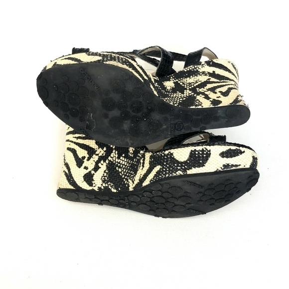 Jimmy Choo Black White Zebra Print Wedges Size 8.5 - Picture 8 of 8